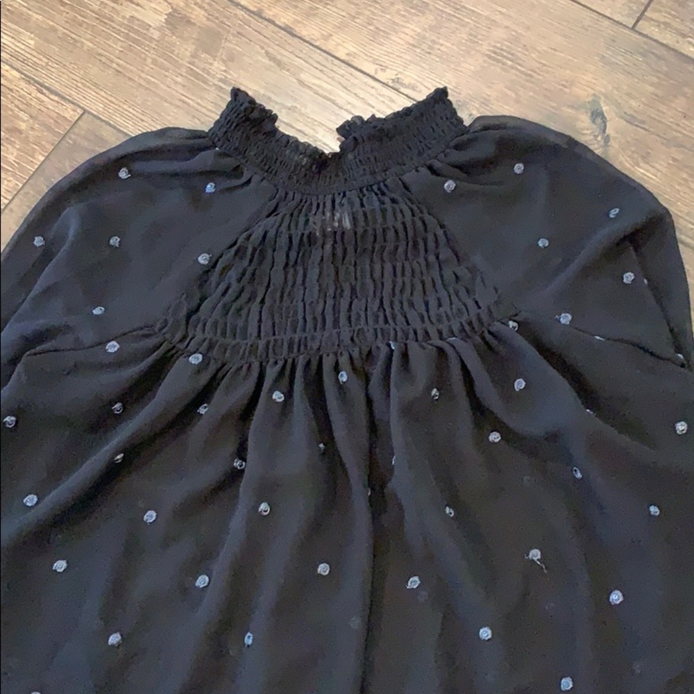 Free People Black Sheer Tunic Top - Picture 7 of 8